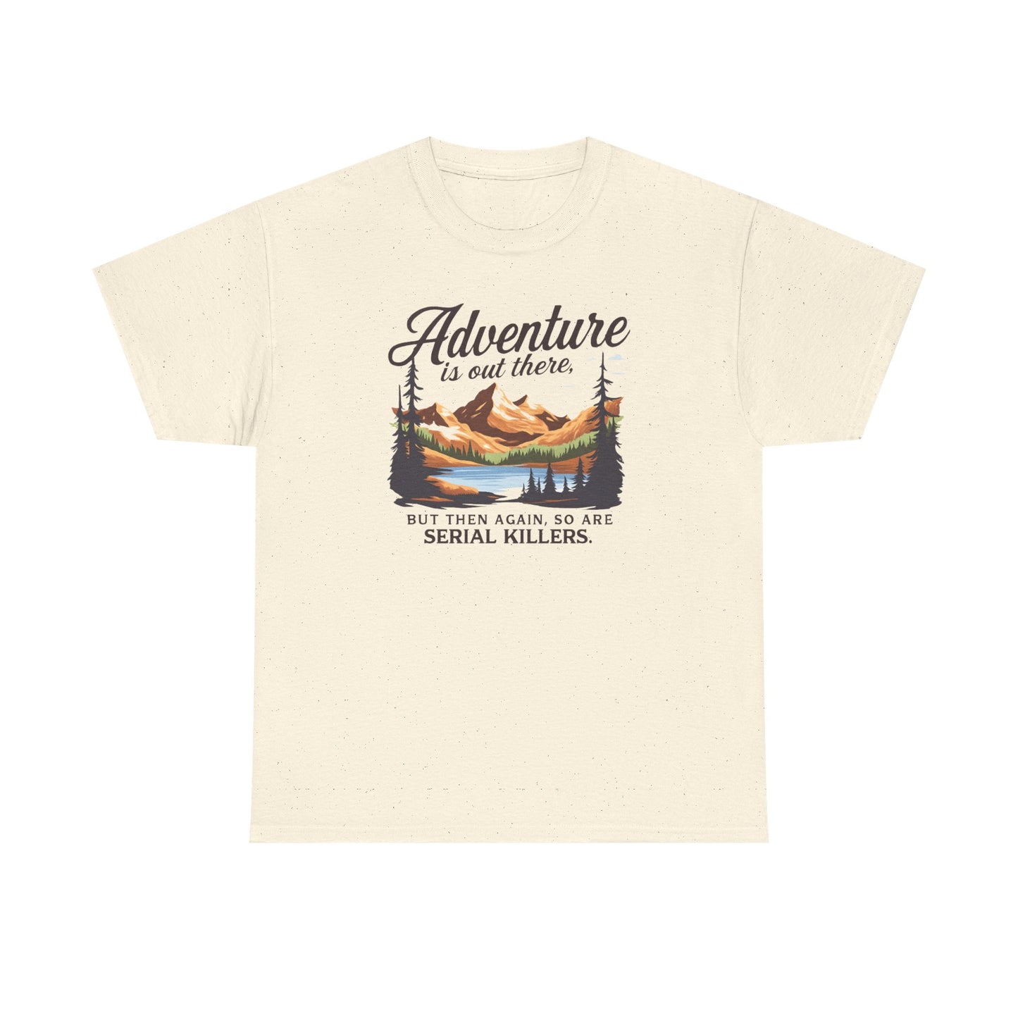 Adventure Is Out There Tee — Retro Mountain Camping Graphic T‑Shirt