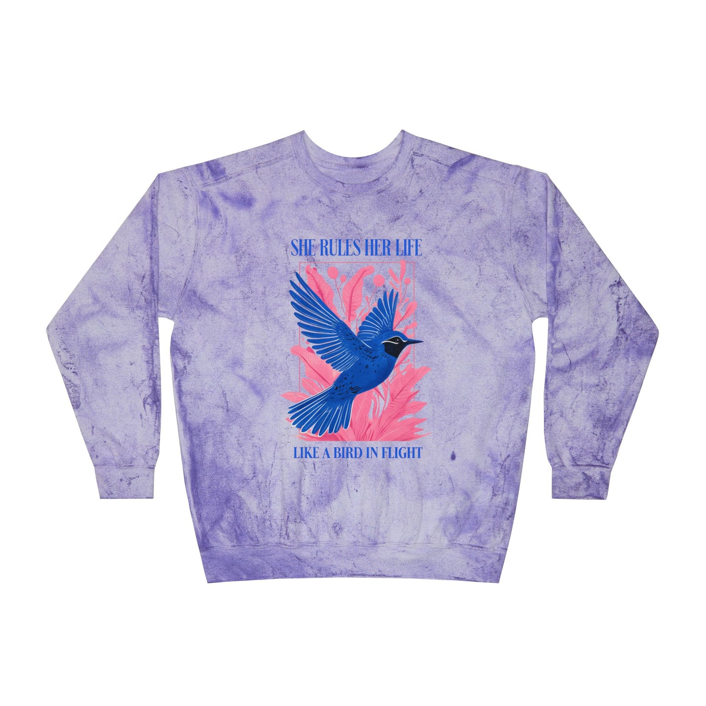 lYRICS: "She rules her life like a bird in flight" Unisex Color Blast Crewneck Sweatshirt NEW