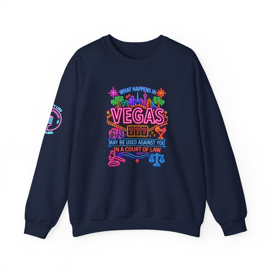 Las Vegas Neon "What Happens In Vegas" Crime Con 26' (Design 2)  Crewneck Sweatshirt