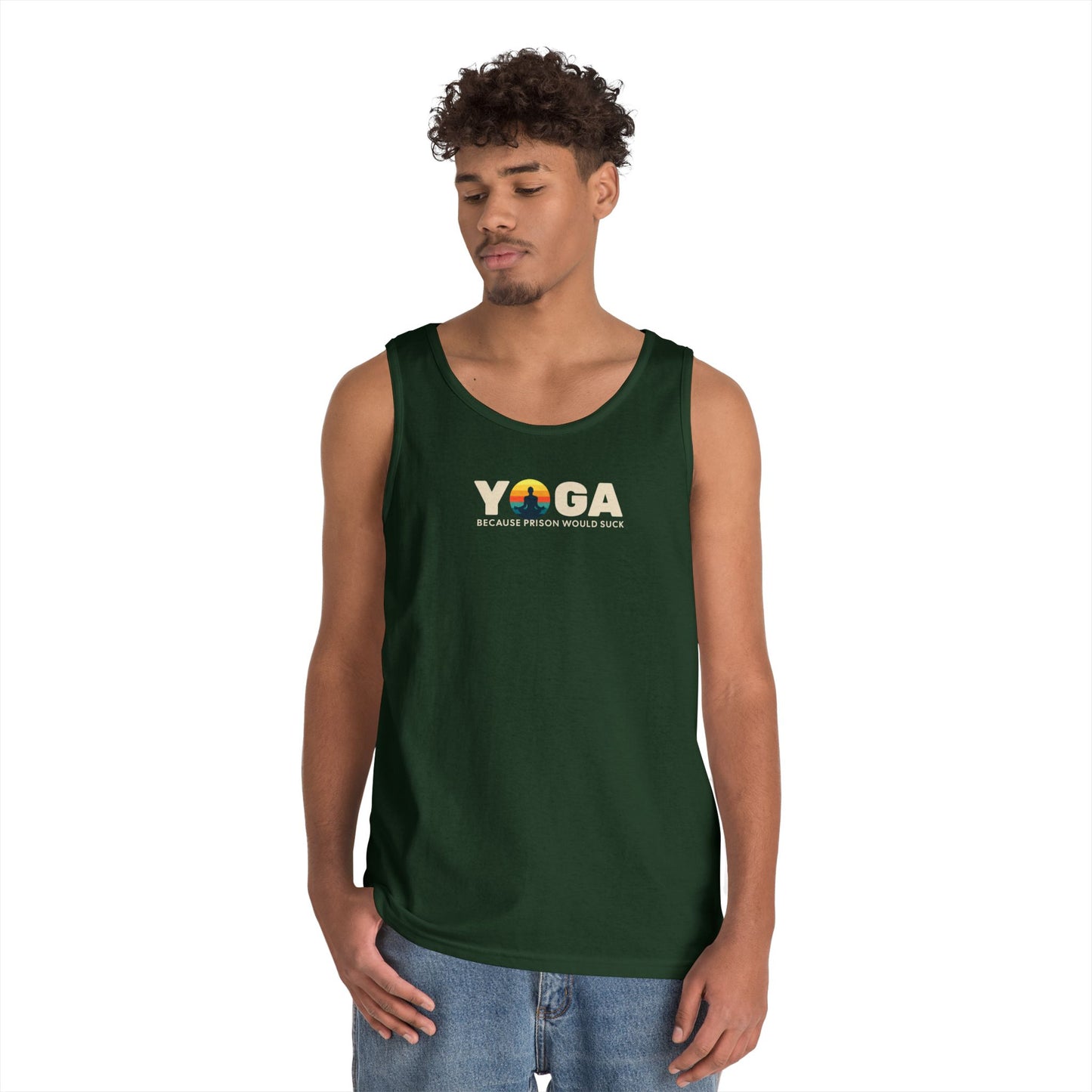 Yoga Because Prison Would Suck Unisex Heavy Cotton Tank Top