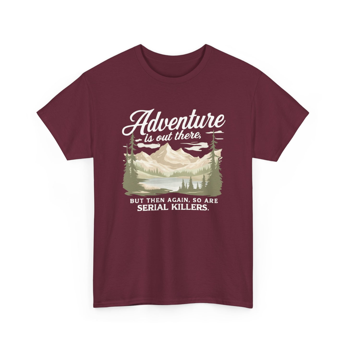 Adventure Is Out There Tee — Retro Mountain Camping Graphic T‑Shirt