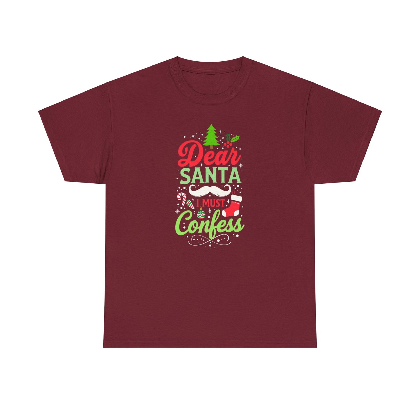 New!  Christmas Unisex Heavy Cotton Tee - 'Dear Santa, I Must Confess'