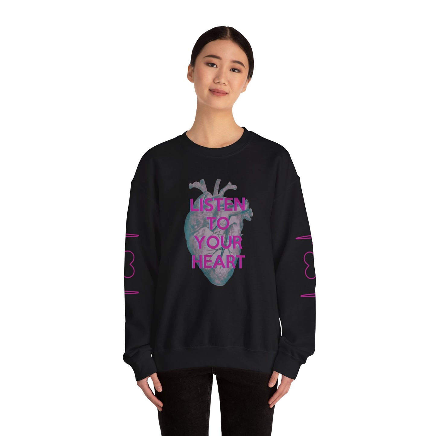 NEW Listen To Your Heart Unisex Heavy Blend™ Crewneck Sweatshirt