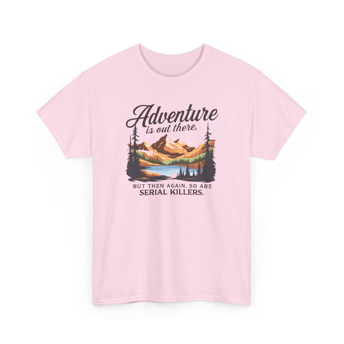 Adventure Is Out There Tee — Retro Mountain Camping Graphic T‑Shirt
