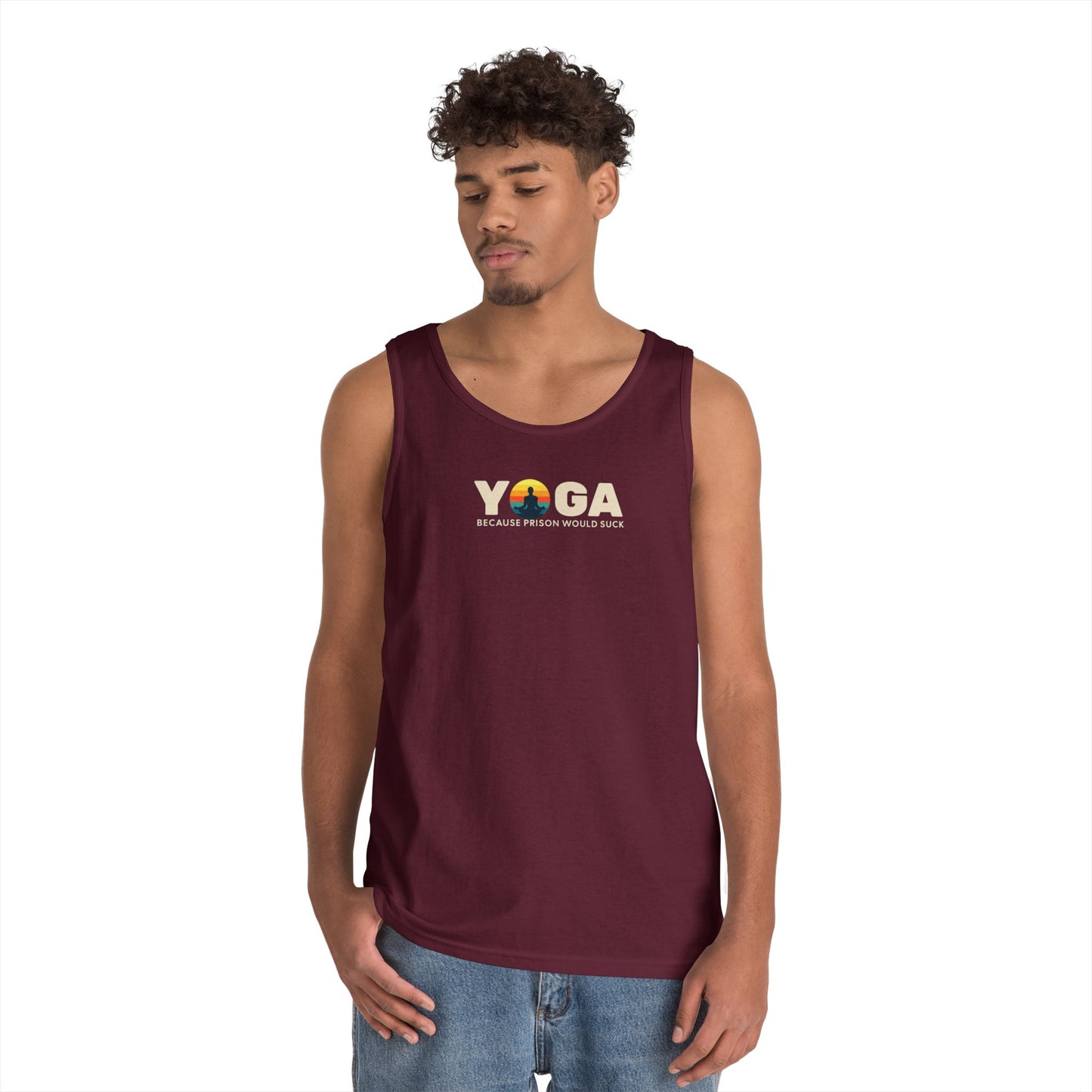 Yoga Because Prison Would Suck Unisex Heavy Cotton Tank Top