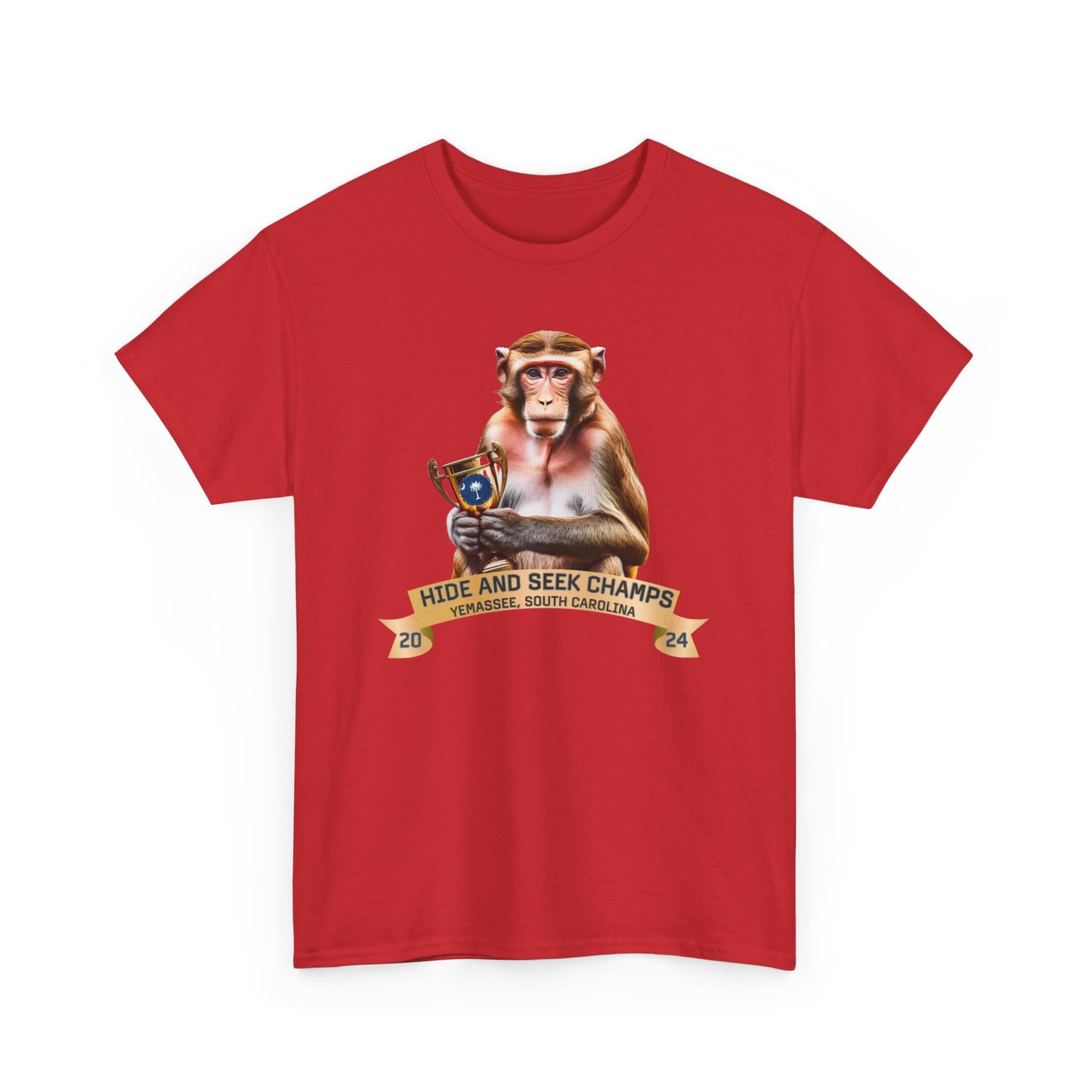 Yemassee Monkeys Hide and Seek Champs Unisex Heavy Cotton Tee