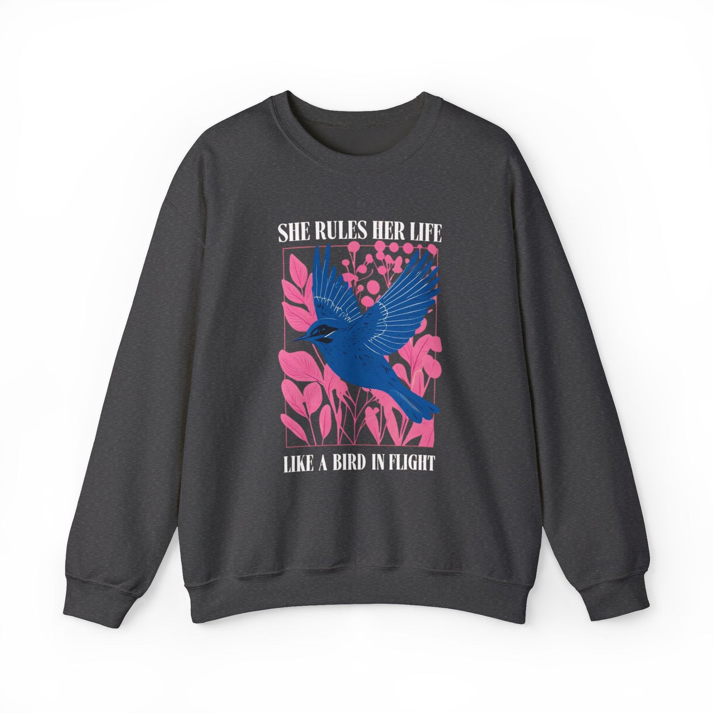Crewneck Sweatshirt - LYRICS  "She Rules Her Life Like a Bird in Flight" NEW