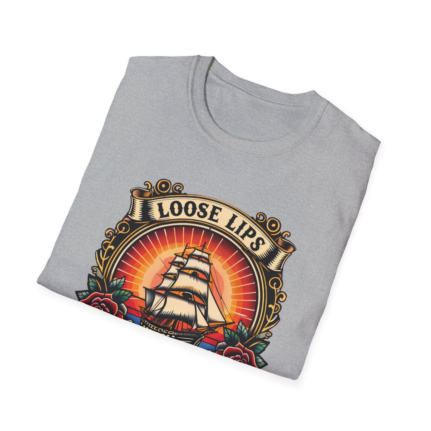 Loose Lips Sink Ships T-Shirt — Vintage Tattoo Tee new