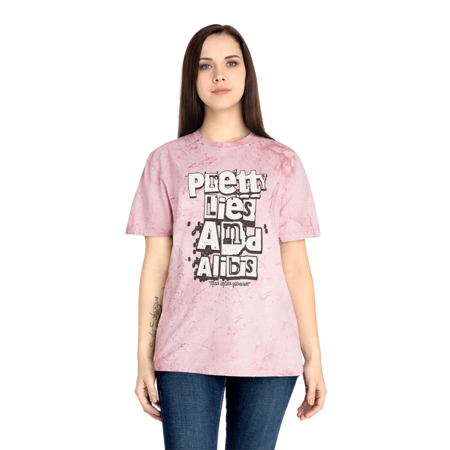 Pretty Lies Ransom Unisex Color Blast T-Shirt - "Pretty Lies and Alibis" Graphic Tee