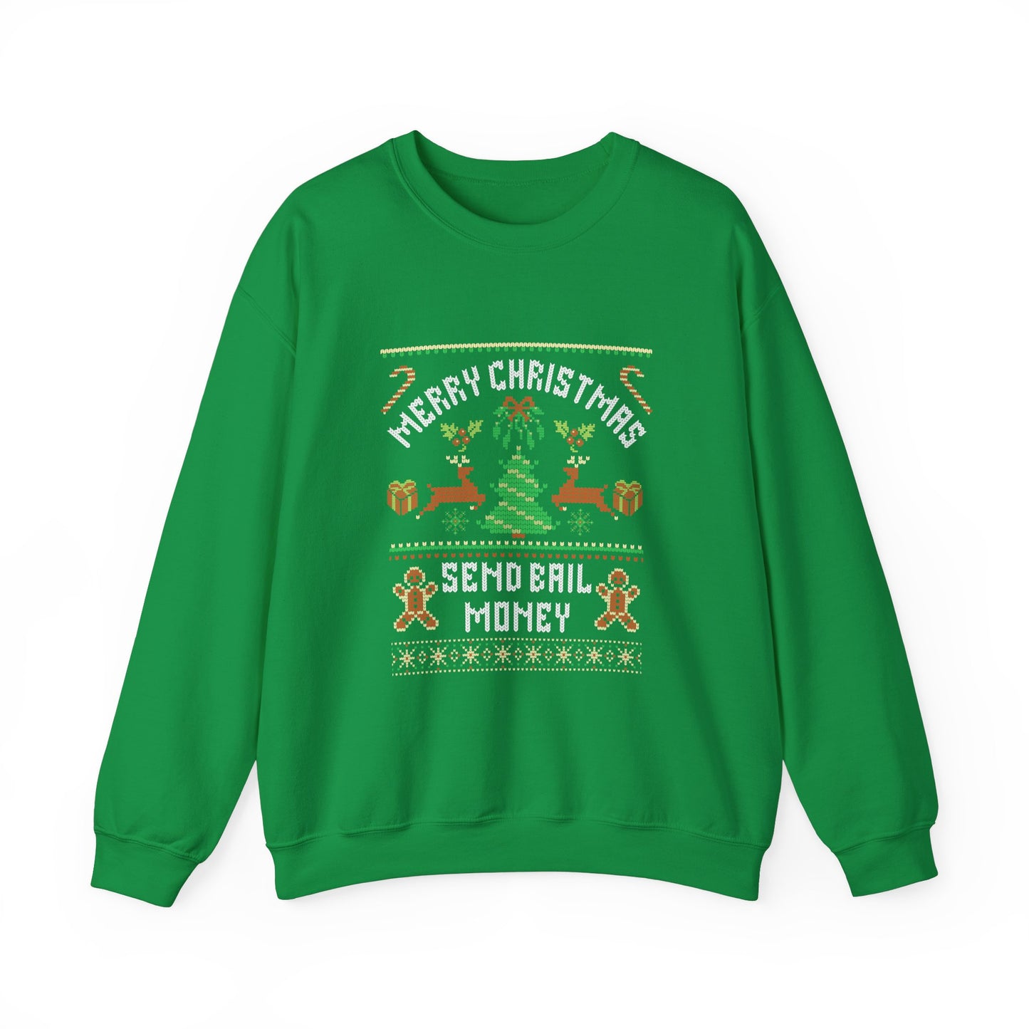 NEW Merry Christmas Send Bail Money Crewneck Sweatshirt | Funny Holiday Sweatshirt