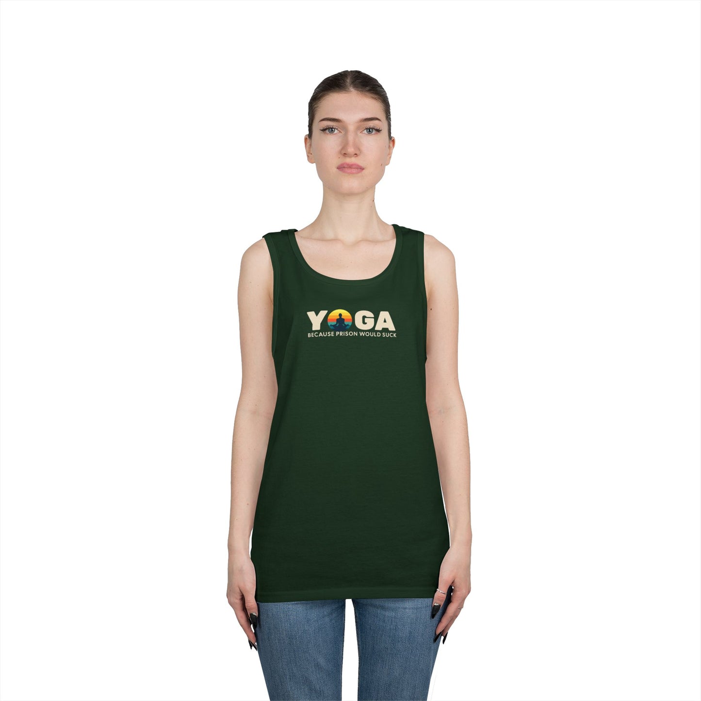 Yoga Because Prison Would Suck Unisex Heavy Cotton Tank Top