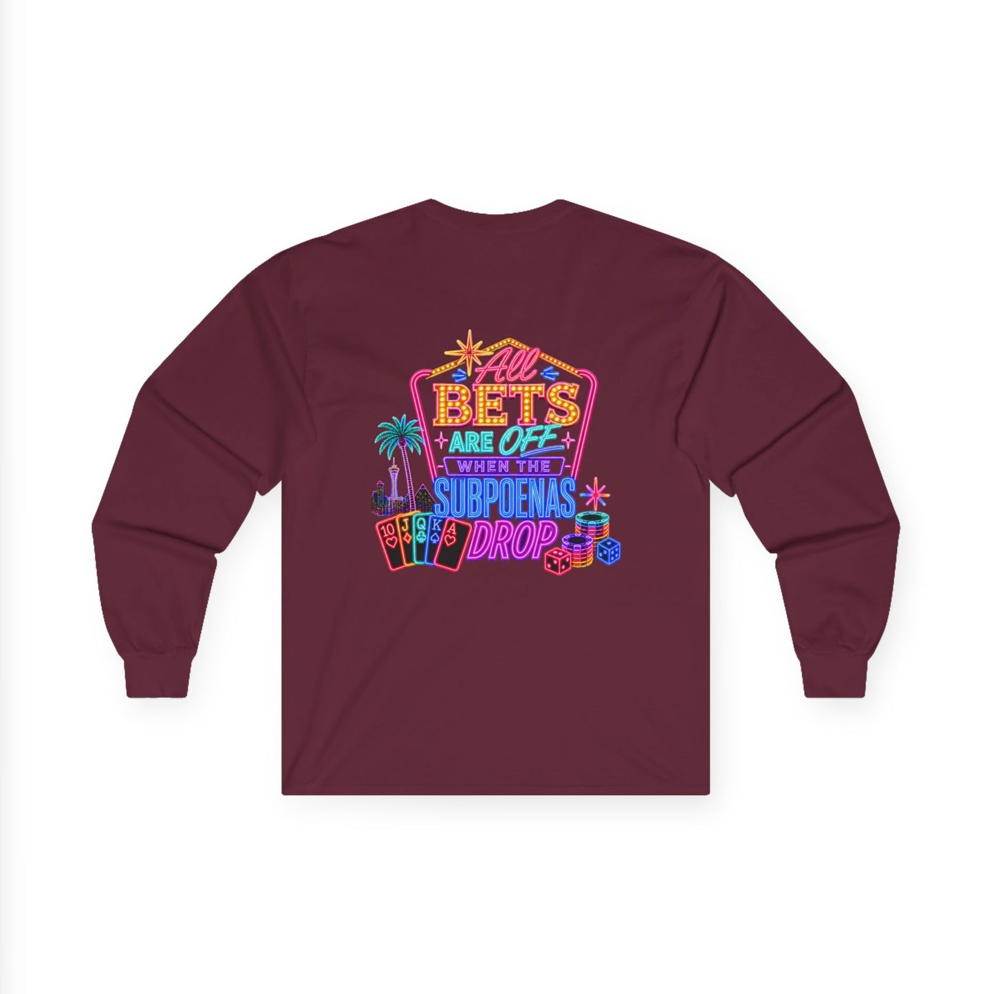 Retro Vegas Crewneck Long Sleeve Tee – "All Bets Are Off" Crime Con 26'