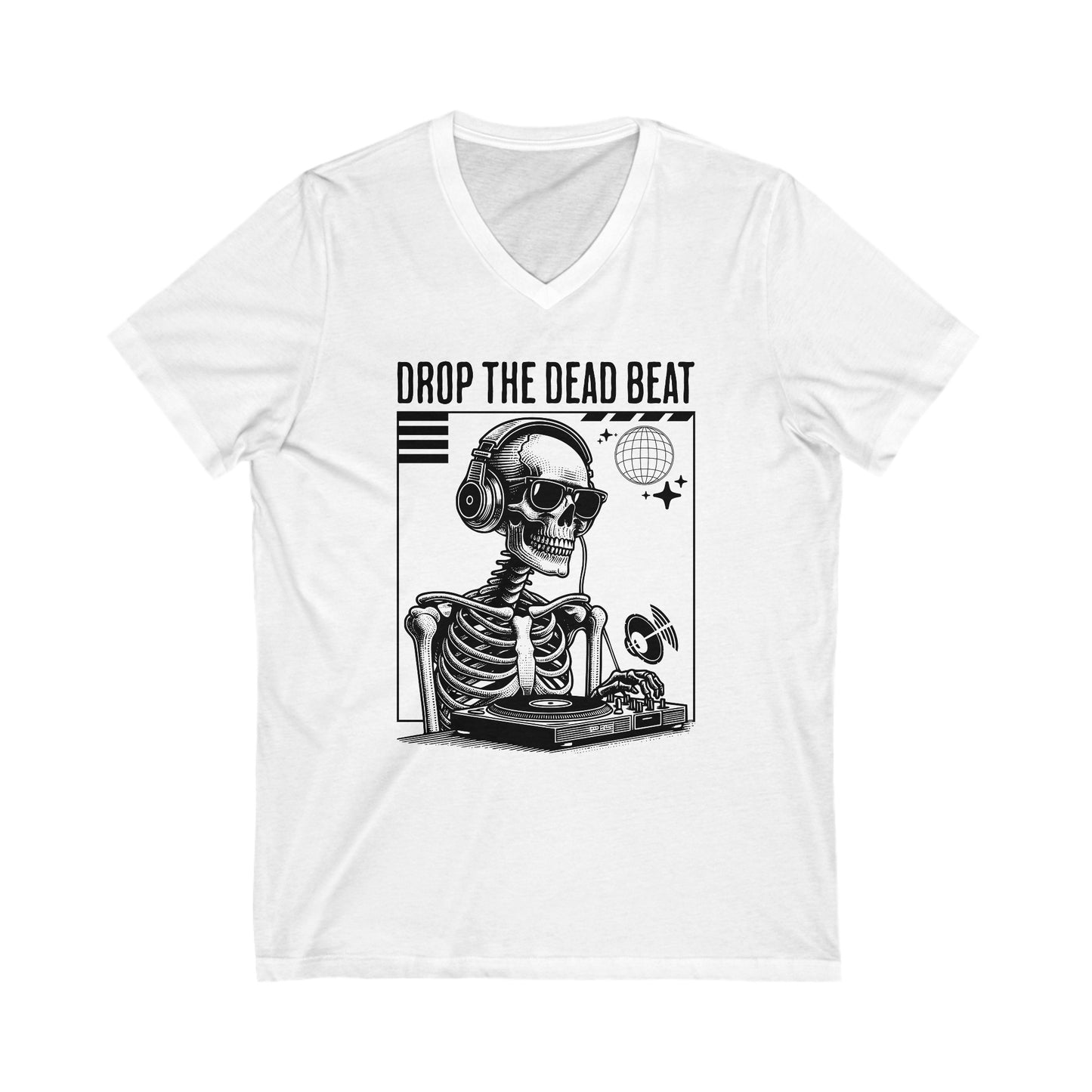 Halloween Drop The Dead Beat Unisex Jersey Short Sleeve V-Neck Tee