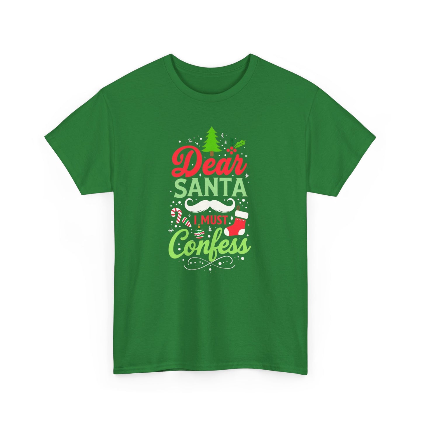 New!  Christmas Unisex Heavy Cotton Tee - 'Dear Santa, I Must Confess'