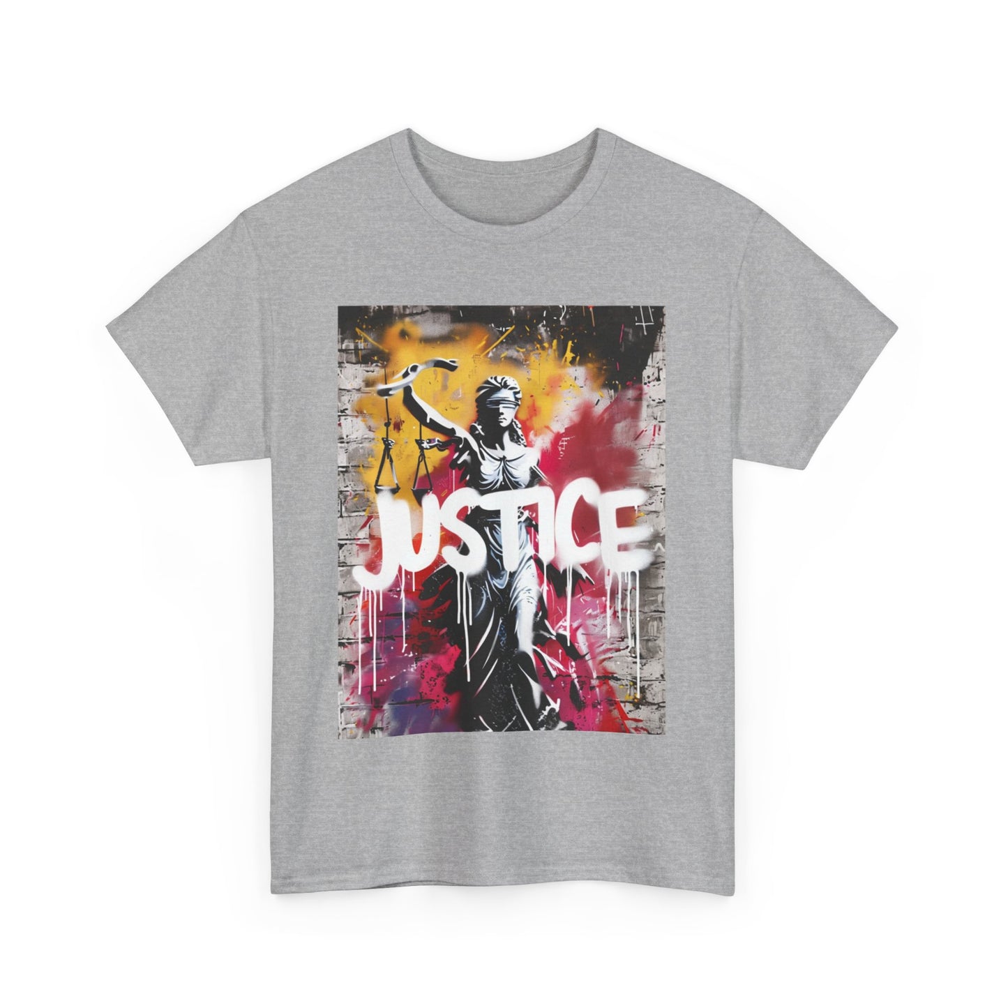 NEW! Justice Graphic Unisex Heavy Cotton Tee - Bold Statement Shirt