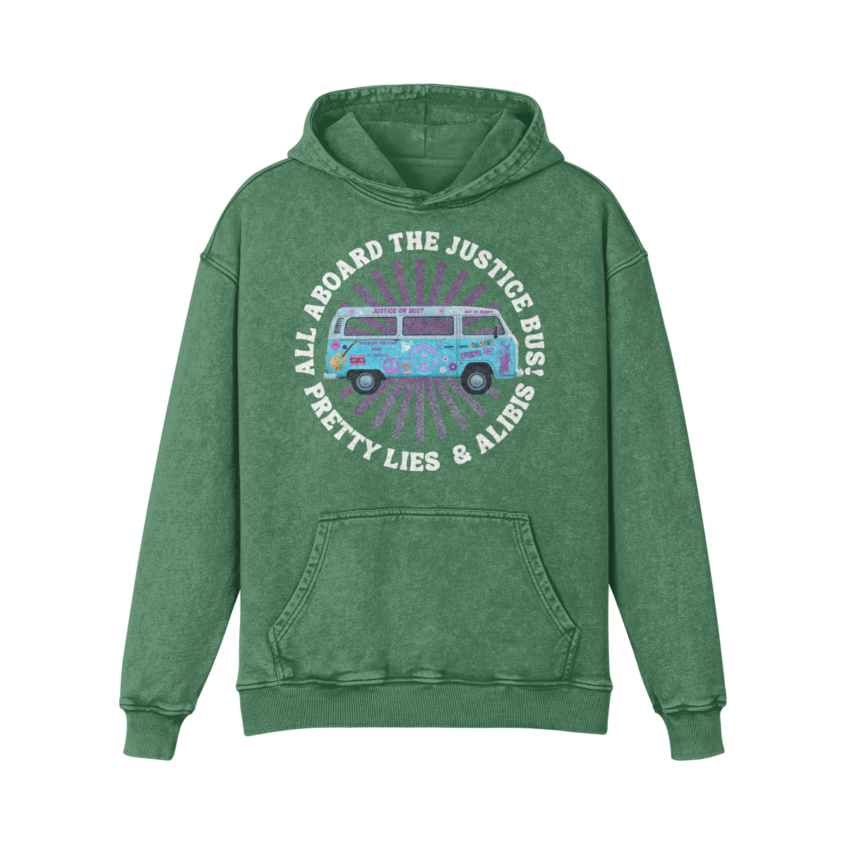 Justice Bus Unisex Super Heavyweight Oversized Faded Hoodie