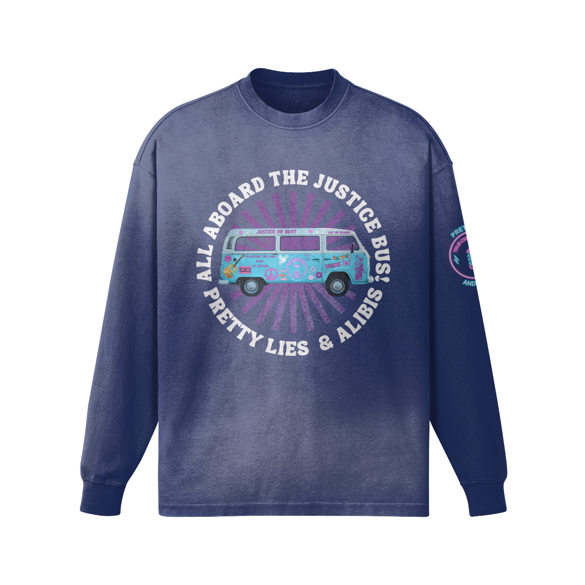 New: Faded Tie Dye Justice Bus Shirt